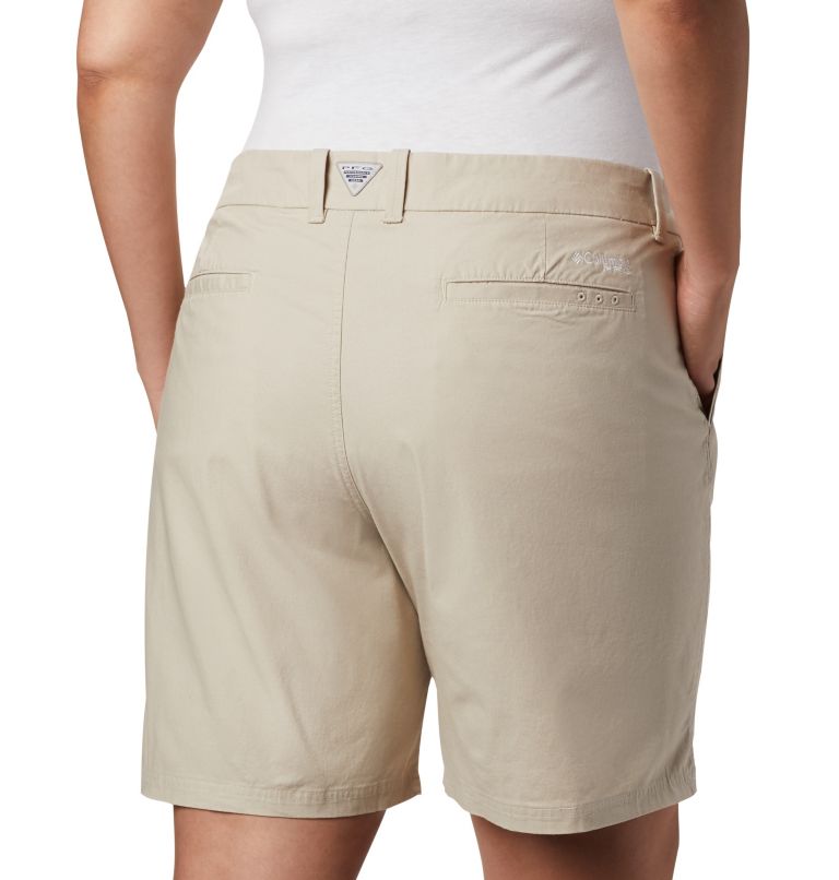 Thumbnail: Women's Bonehead Stretch Shorts - Plus Size, Color: Fossil, image 5