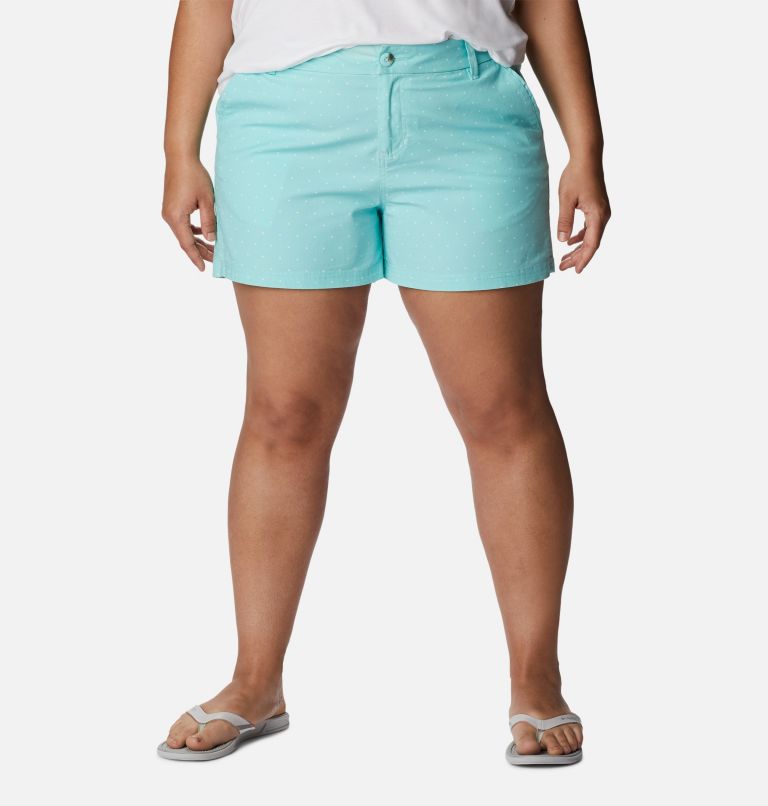 Women's PFG Bonehead Stretch Shorts - Plus Size, Color: Gulf Stream Swiss Dot, image 1