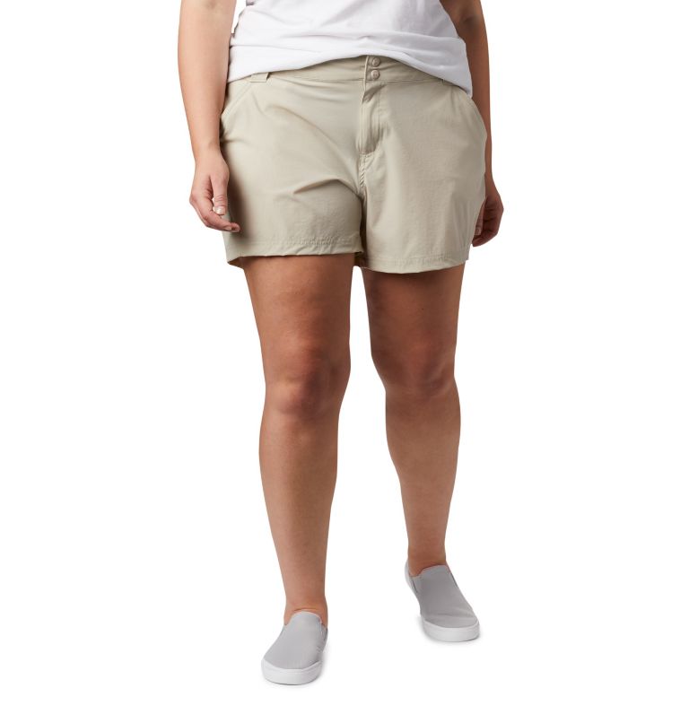 Thumbnail: Women's PFG Coral Point III Shorts - Plus Size, Color: Fossil, image 1