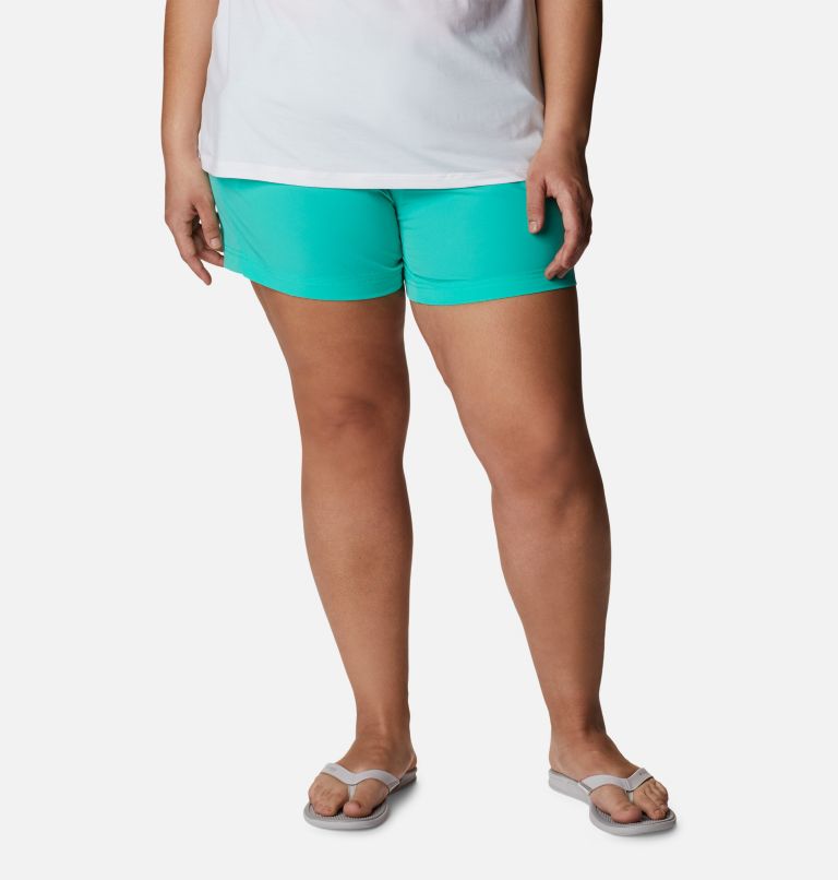 Thumbnail: Women's PFG Coral Point III Shorts - Plus Size, Color: Electric Turquoise, image 1