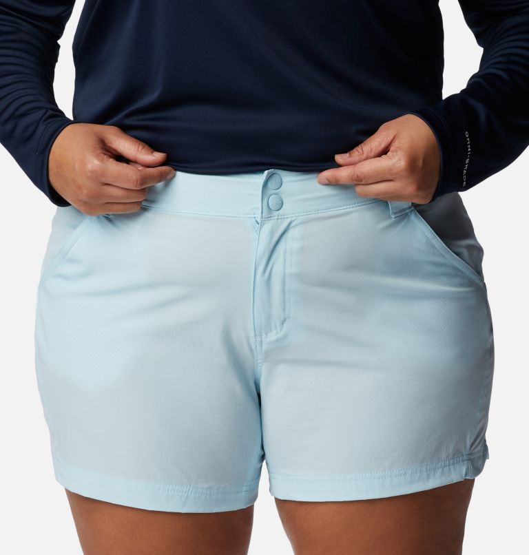 Thumbnail: Women's PFG Coral Point III Shorts - Plus Size, Color: Spring Blue, image 4