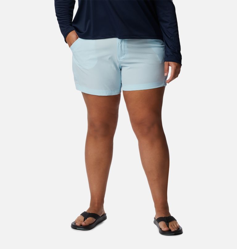 Thumbnail: Women's PFG Coral Point III Shorts - Plus Size, Color: Spring Blue, image 1