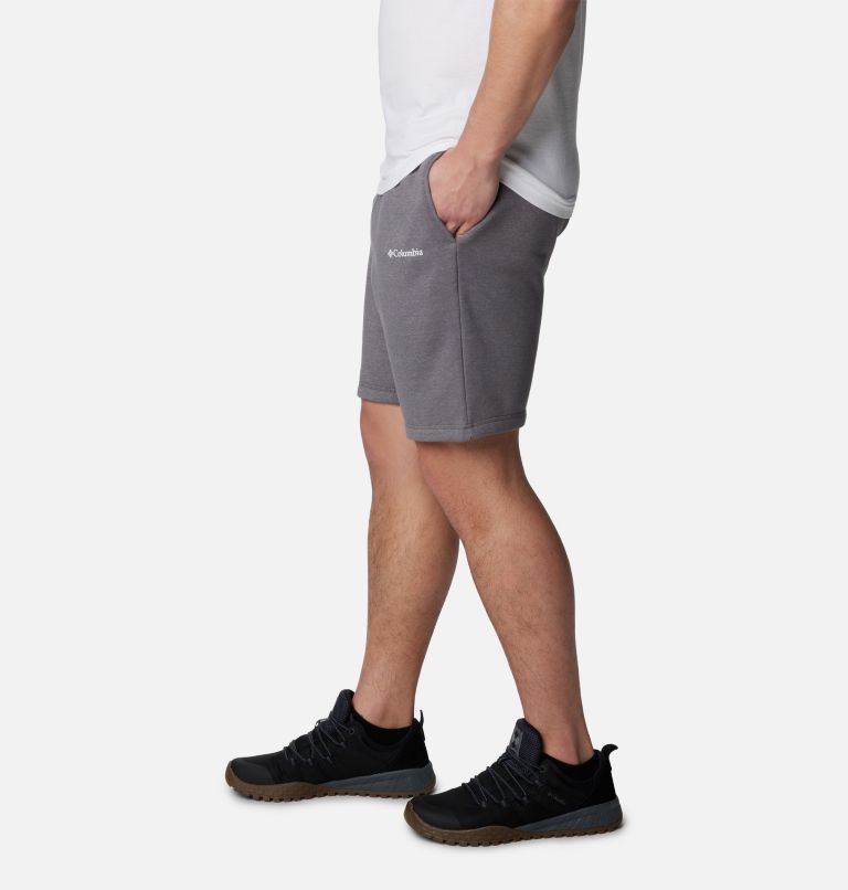 Men's Columbia Logo Fleece Shorts, Color: City Grey Heather, image 3
