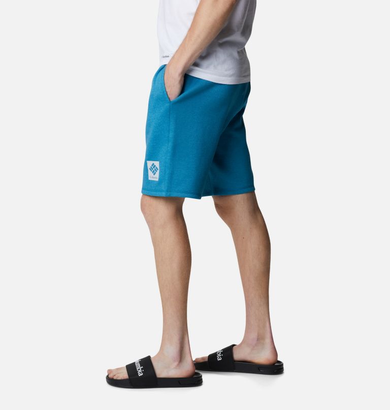 M Columbia Logo Fleece Short | 400 | XL, Color: Deep Marine Heather, image 3