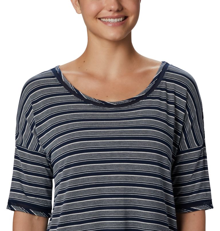Haut à manches 3/4 en tricot PFG Slack Water pour femme – Grandes tailles, Color: Collegiate Navy Stripe