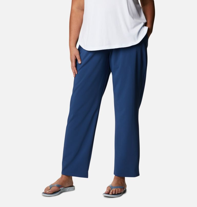 Women's PFG Slack Water Woven Pants - Plus Size, Color: Carbon, image 1