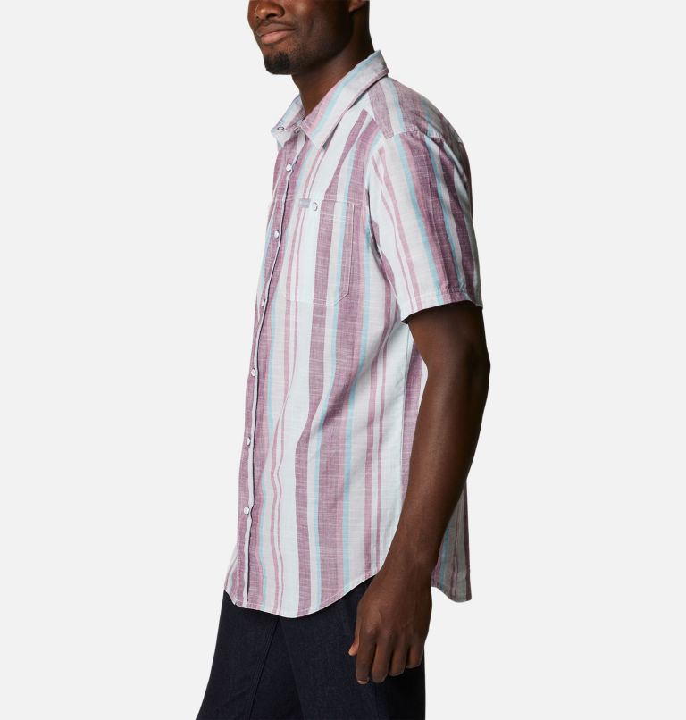 Men's Leadville Ridge Short Sleeve Shirt, Color: Icy Morn Sun Blind Stripe, image 3