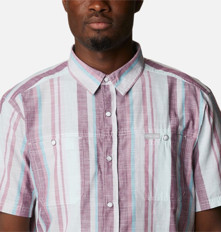 Men's Leadville Ridge Short Sleeve Shirt, Color: Icy Morn Sun Blind Stripe