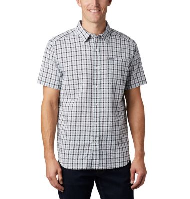 Men's Brentyn Trail&trade; Short Sleeve Seersucker Shirt Brentyn Trail&trade; SS Seersucker Shirt | 243 | L, Rain Forest Gingham, front