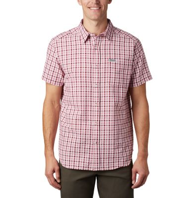 Men's Brentyn Trail&trade; Short Sleeve Seersucker Shirt Brentyn Trail&trade; SS Seersucker Shirt | 848 | XL, Red Jasper Gingham, front