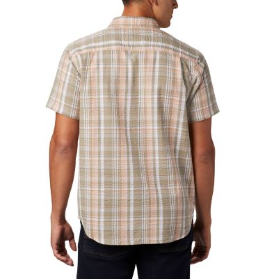 Men's Brentyn Trail&trade; Short Sleeve Seersucker Shirt Brentyn Trail&trade; SS Seersucker Shirt | 848 | XL, Light Coral Plaid, back