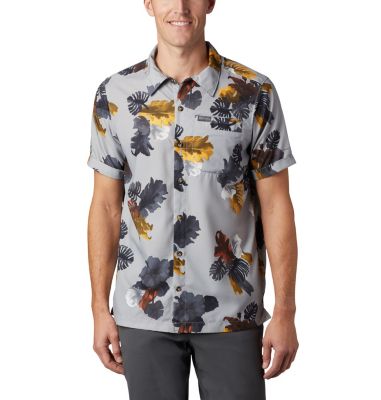 Men's Outdoor Elements&trade; Short Sleeve Print Shirt Outdoor Elements&trade; SS Print Shirt | 427 | L, Columbia Grey Tropical, front