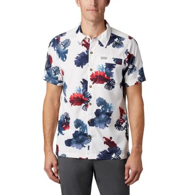 Men's Outdoor Elements&trade; Short Sleeve Print Shirt Outdoor Elements&trade; SS Print Shirt | 427 | L, White Tropical, front