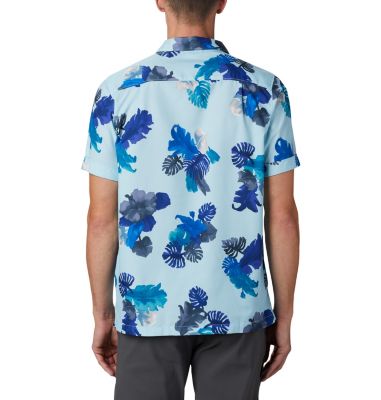 Men's Outdoor Elements&trade; Short Sleeve Print Shirt Outdoor Elements&trade; SS Print Shirt | 427 | L, Sky Blue Tropical, back