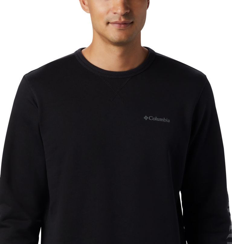 M Columbia Logo Fleece Crew | 010 | L, Color: Black, City Grey, image 3