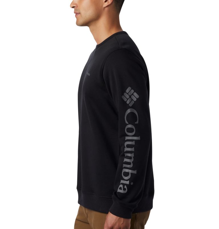 M Columbia Logo Fleece Crew | 010 | L, Color: Black, City Grey, image 4