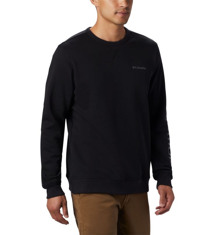 M Columbia Logo Fleece Crew | 010 | L, Color: Black, City Grey, image 5