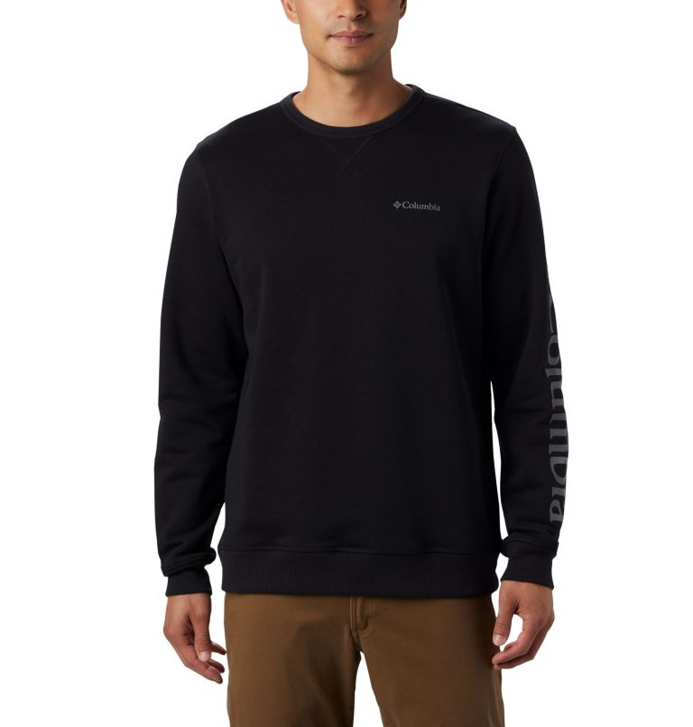 M Columbia Logo Fleece Crew | 010 | L, Color: Black, City Grey, image 1
