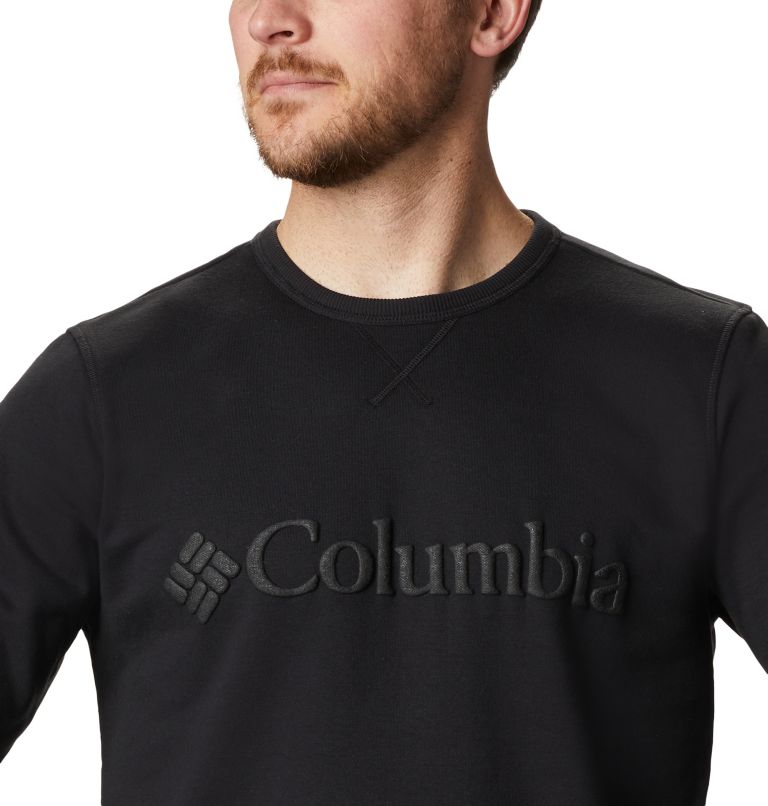 Men's Columbia Logo Fleece Crew, Color: Black Puff Logo, image 4