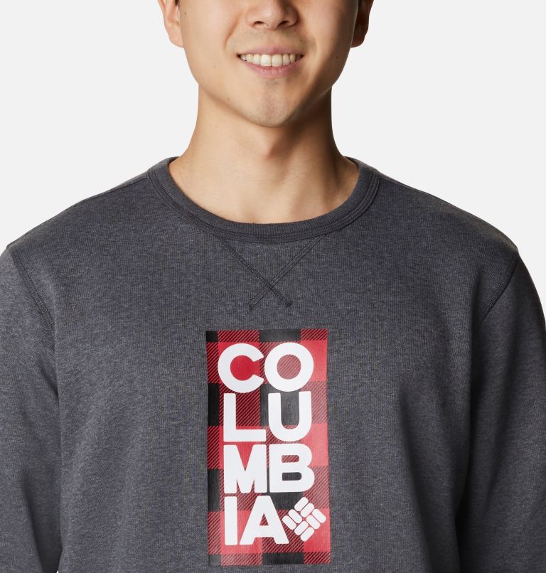 Polar de cuello redondo con logotipo de Columbia para hombre, Color: Shark Heather, CSC Stacked Frame Camo, image 4