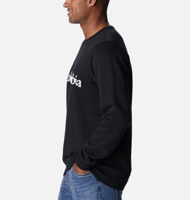 Men's Columbia Logo Fleece Crew, Color: Black, White, CSC Branded Logo, image 3