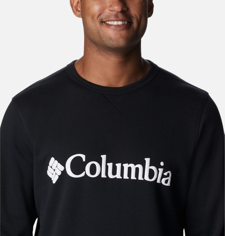 Men's Columbia Logo Fleece Crew, Color: Black, White, CSC Branded Logo, image 4