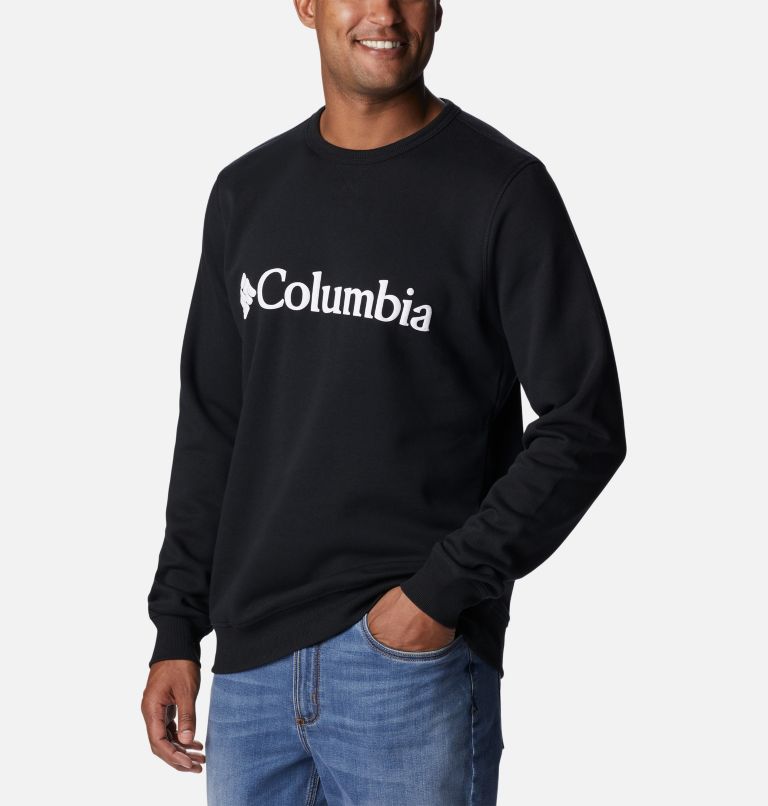Men's Columbia Logo Fleece Crew, Color: Black, White, CSC Branded Logo, image 5