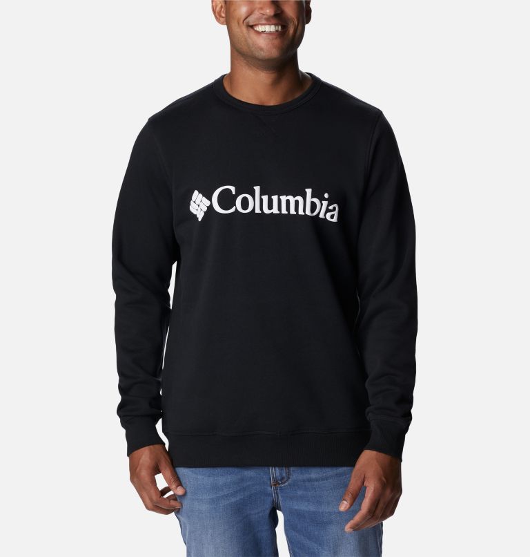 Men's Columbia Logo Fleece Crew, Color: Black, White, CSC Branded Logo, image 1