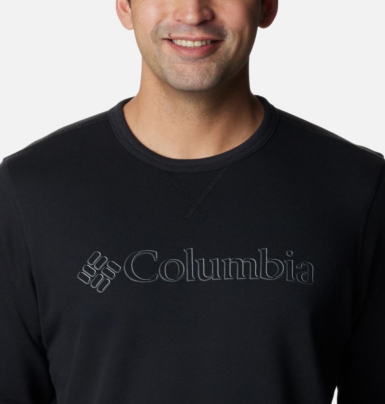 Thumbnail: Men's Columbia Logo Fleece Crew, Color: Black, CSC Branded Shadow Logo, image 4