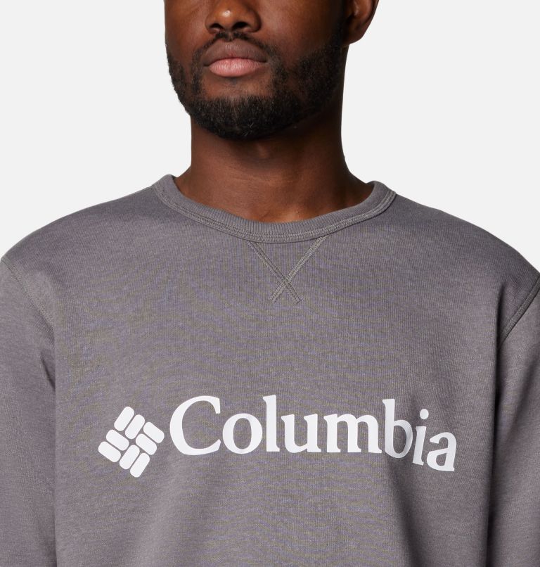 Men's Columbia Logo Fleece Crew, Color: City Grey Heather, CSC Branded Logo, image 4