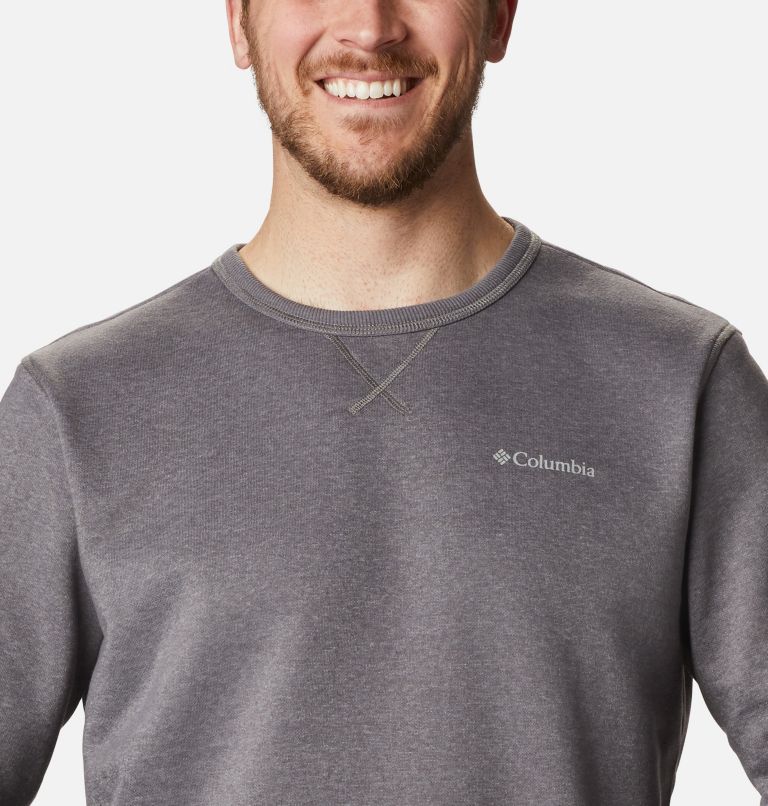 Men's Columbia Logo Fleece Crew, Color: City Grey Hthr, CSC Sleeve Logo, image 4