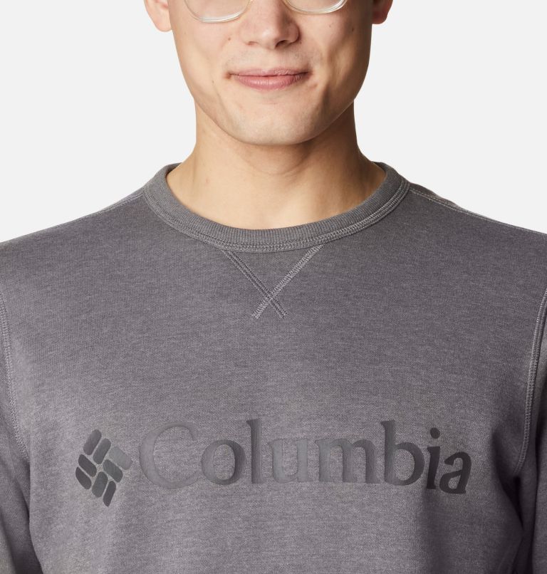 Men's Columbia Logo Fleece Crew, Color: City Grey Heather, CSC Branded Logo, image 4