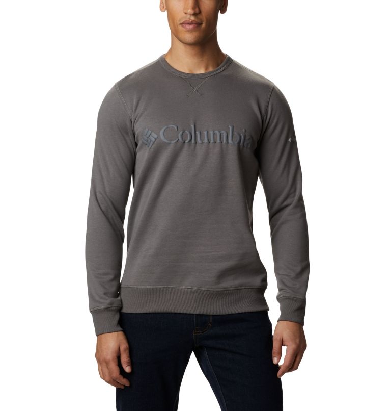 M Columbia&trade; Logo Fleece Crew | 030 | M Men's Columbia&trade; Logo Fleece Crew, Charcoal, Black, front