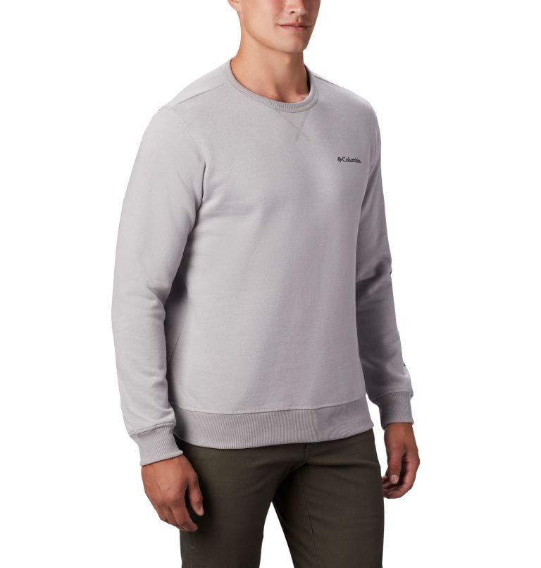 M Columbia&trade; Logo Fleece Crew | 039 | L Men's Columbia&trade; Logo Fleece Crew, Columbia Grey Heather, Collegiate Navy, a3