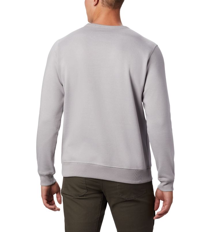 M Columbia&trade; Logo Fleece Crew | 039 | L Men's Columbia&trade; Logo Fleece Crew, Columbia Grey Heather, Collegiate Navy, back