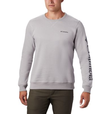 Men's Columbia&trade; Logo Fleece Crew M Columbia&trade; Logo Fleece Crew | 101 | S, Columbia Grey Heather, Collegiate Navy, front