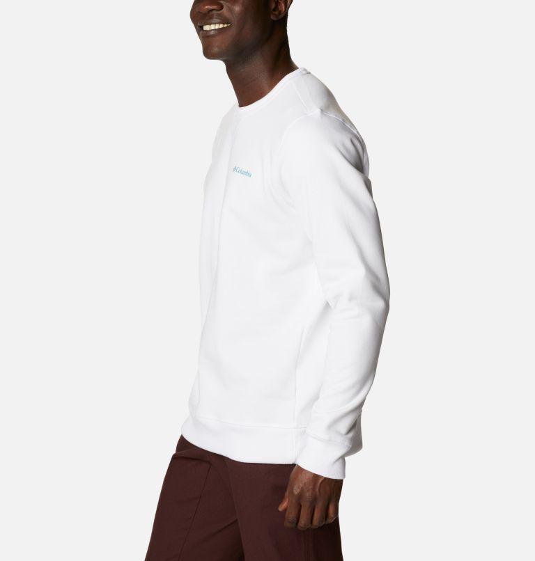 M Columbia Logo Fleece Crew | 101 | S, Color: White Block Print, image 3