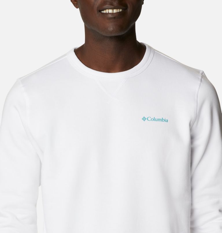 M Columbia Logo Fleece Crew | 101 | S, Color: White Block Print, image 4
