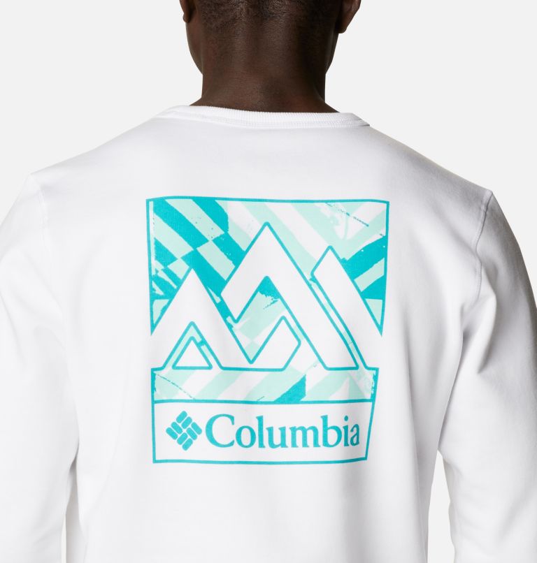 M Columbia Logo Fleece Crew | 101 | S, Color: White Block Print, image 5