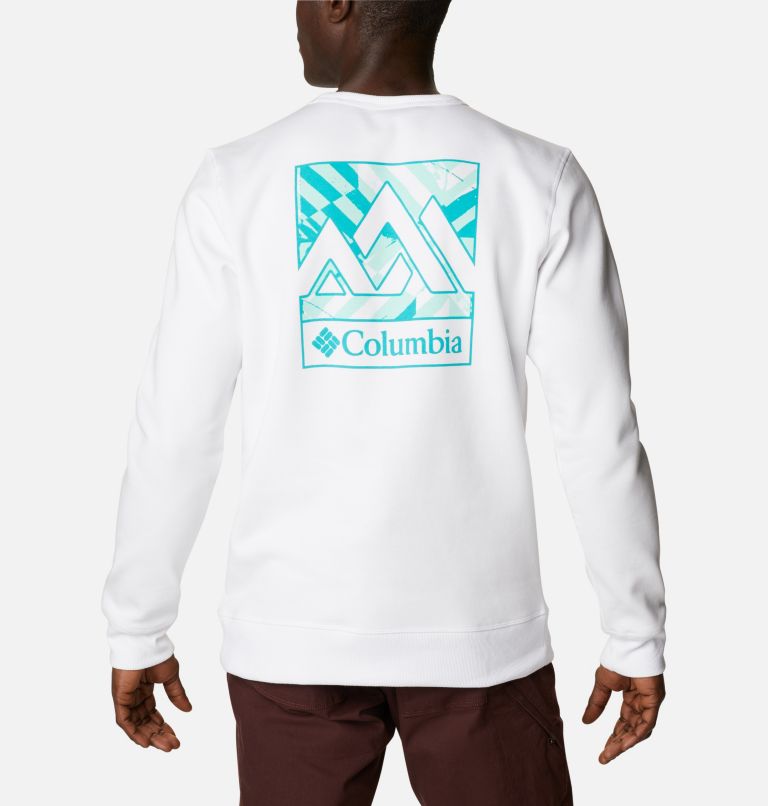 M Columbia Logo Fleece Crew | 101 | S, Color: White Block Print, image 2