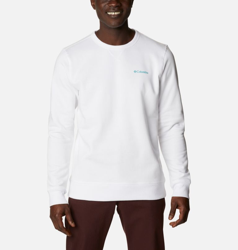 M Columbia Logo Fleece Crew | 101 | S, Color: White Block Print, image 1