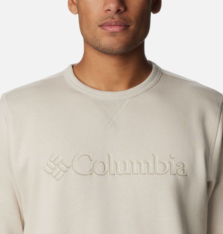 Thumbnail: Men's Columbia Logo Fleece Crew, Color: Dark Stone, CSC Branded Shadow Logo, image 3