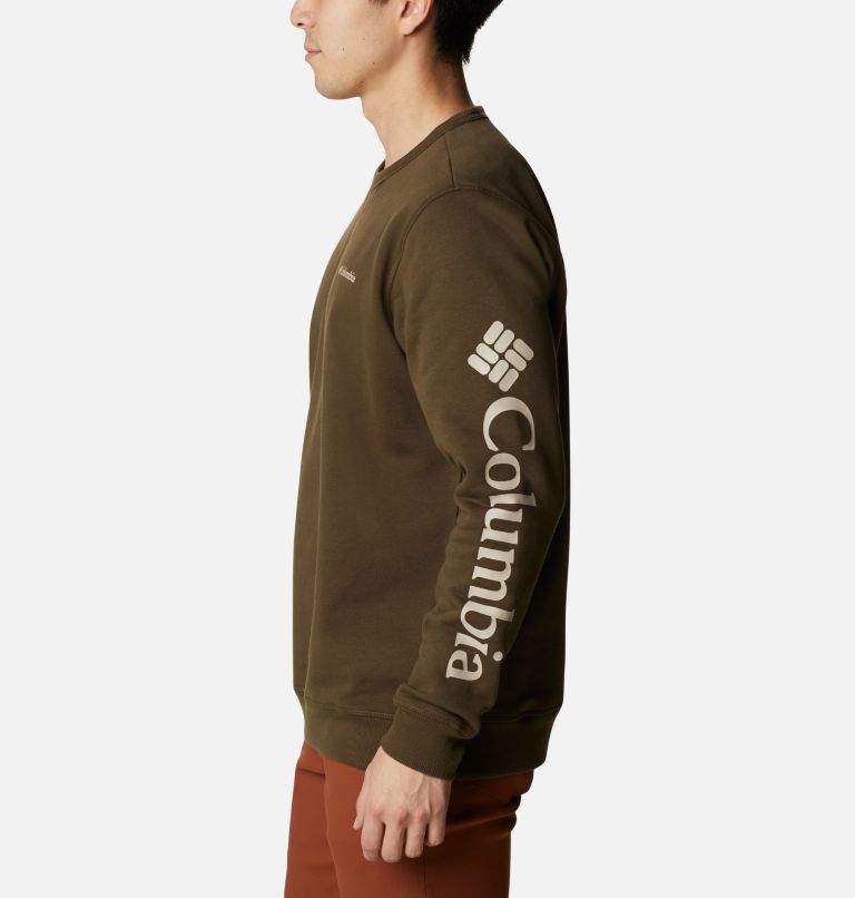 M Columbia Logo Fleece Crew | 319 | M, Color: Olive Green, Ancient Fossil, image 3