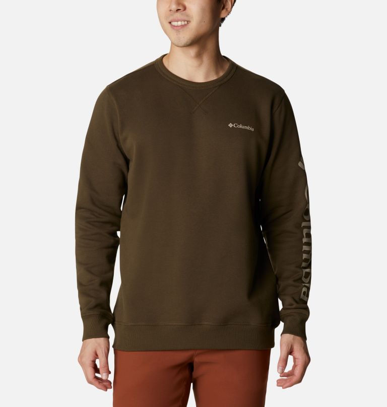 M Columbia Logo Fleece Crew | 319 | M, Color: Olive Green, Ancient Fossil, image 1