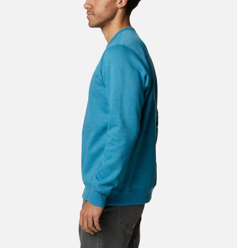 M Columbia Logo Fleece Crew | 400 | L, Color: Deep Marine Heather, image 3
