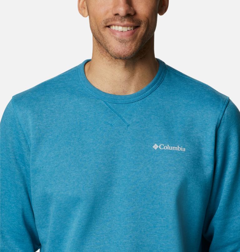 M Columbia Logo Fleece Crew | 400 | L, Color: Deep Marine Heather, image 4