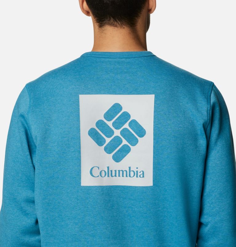 M Columbia Logo Fleece Crew | 400 | L, Color: Deep Marine Heather, image 5