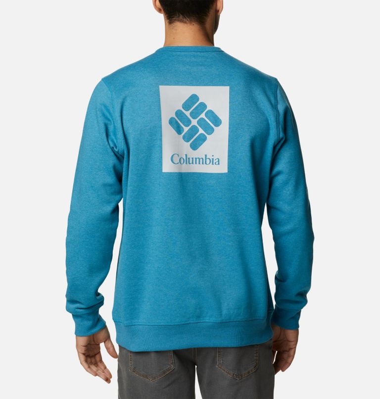 M Columbia Logo Fleece Crew | 400 | L, Color: Deep Marine Heather, image 2