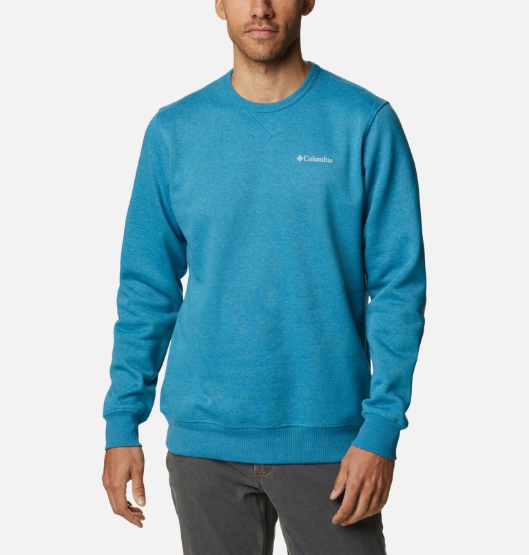 M Columbia Logo Fleece Crew | 400 | L, Color: Deep Marine Heather, image 1
