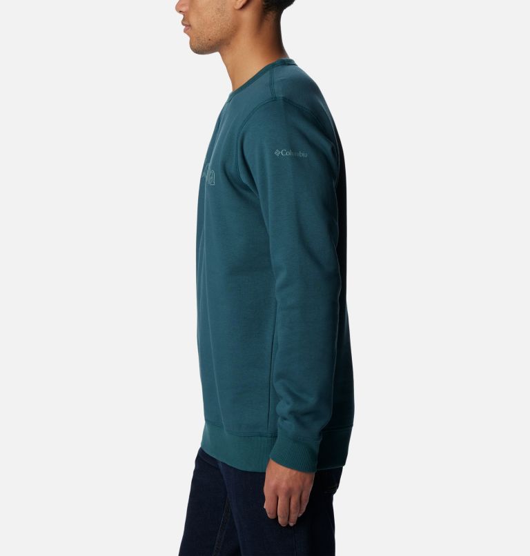 M Columbia Logo Fleece Crew | 414 | S, Color: Night Wave, CSC Branded Shadow Logo, image 3